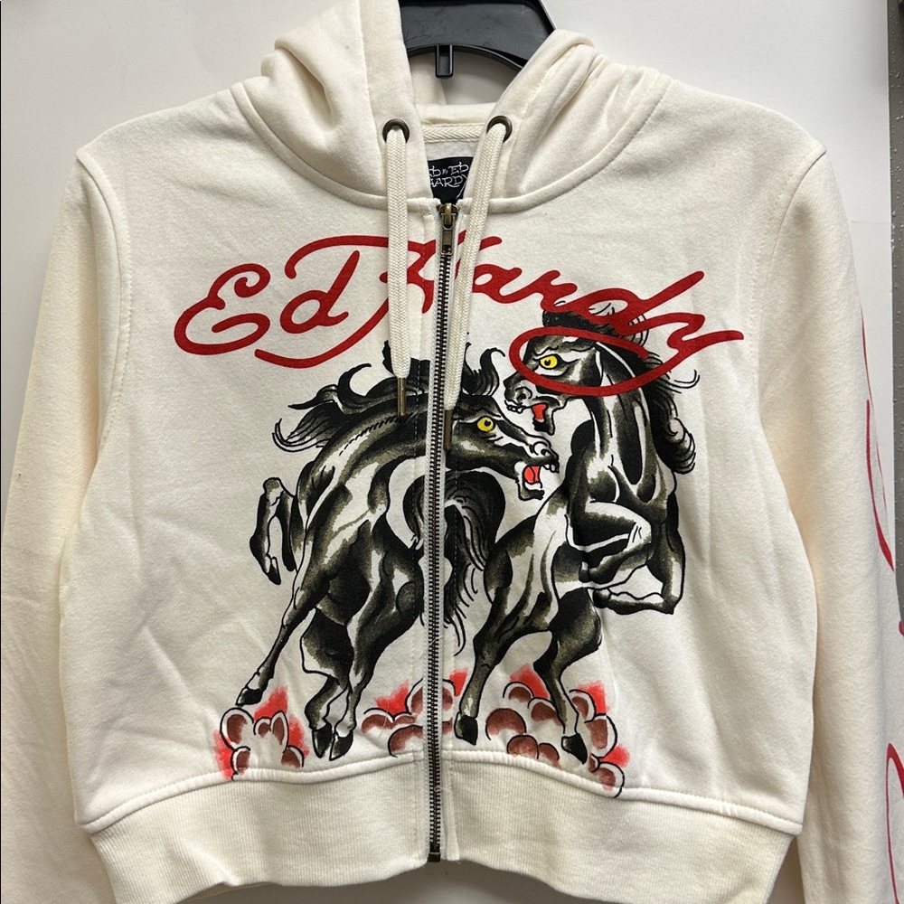 Ed Hardy Dragon Heart Zip Front Hoodie